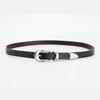 Women's Belt Smooth Buckle Genuine Leather Women's Thin Belt Casual Pants Dress Decorative Skirt Fashionable Jeans Belt