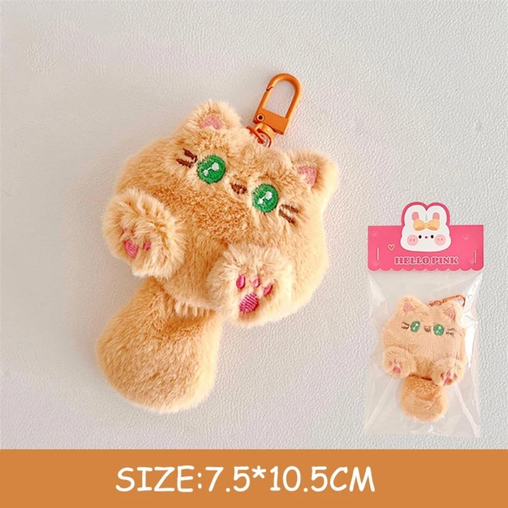 Portachiavi simpatico peluche a forma di gatto con la coda lunga, kawaii, bambola giocattolo, ciondolo per borsa, portachiavi, accessori per donne, ragazze, coppie