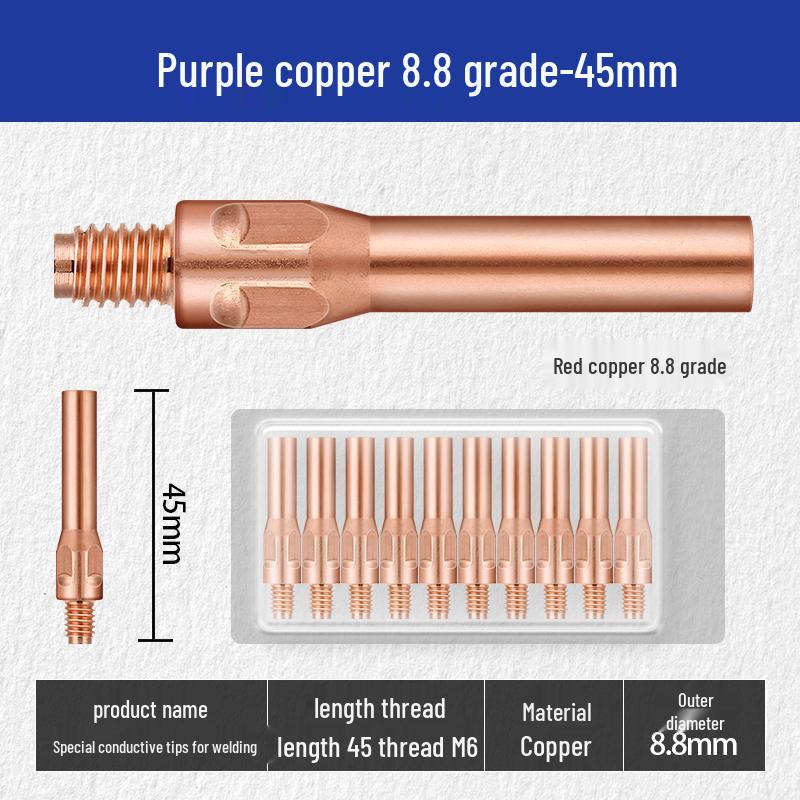 MIG Welding Contact Tip Set: CO2 Gas Shielded Gun Accessories, Copper Conductive Nozzle