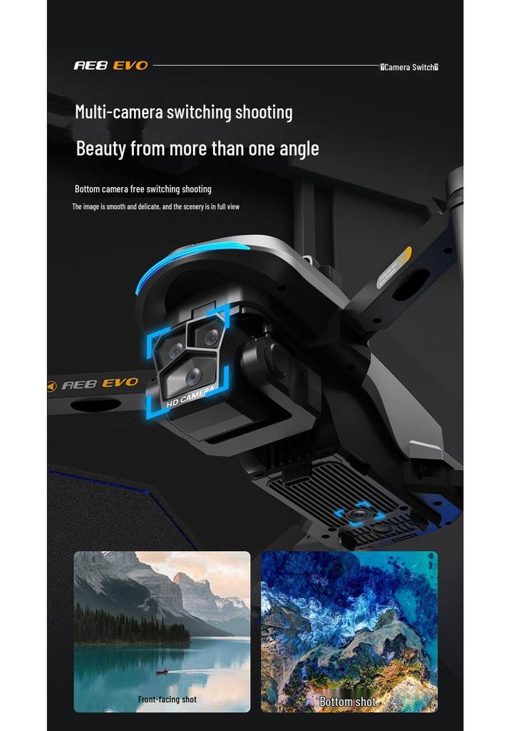 AE8EVO Drone with Screen Control, Brushless Motors, HD Camera, GPS, Foldable Design, Intelligent Obstacle Avoidance, and Remote Display