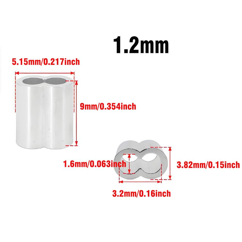 30/50PCS M1.2 M1.5 M2 M3 M4 Aluminum Crimping Loop Sleeve Double Hole Wire Rope Sleeves Steel Wire Loops Clip Fixed Accessories