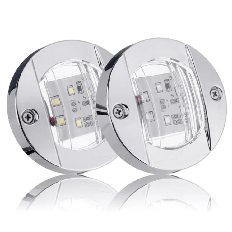 Marine Transom RV Yacht 6 LED Stern Signal Light Round Stainless Steel Tail Lamp