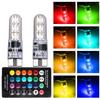 2X T10 W5w SilicaGel LED Remote Controller Lamp RGBW 5050 Festoon Dome Light Wedge Side Led 12V Car Bulb Width Indicator