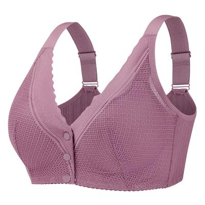 High Grade Lace Front Buckle Lingerie for Women with Adjustable Shoulder Straps for Middle-aged and Elderly Large-sized Strapless Bras