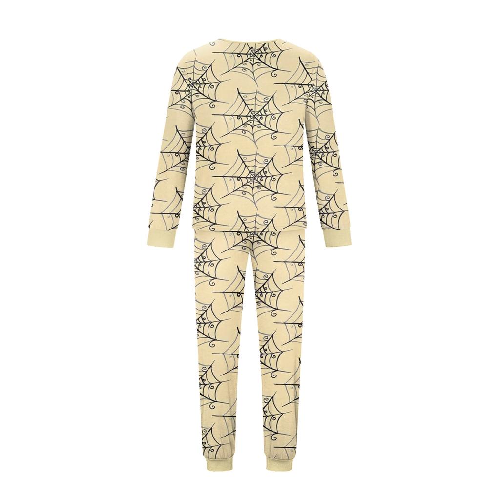 Family Matching Halloween Pajama Set Long Sleeve Top and Pants for Mom and Kids
