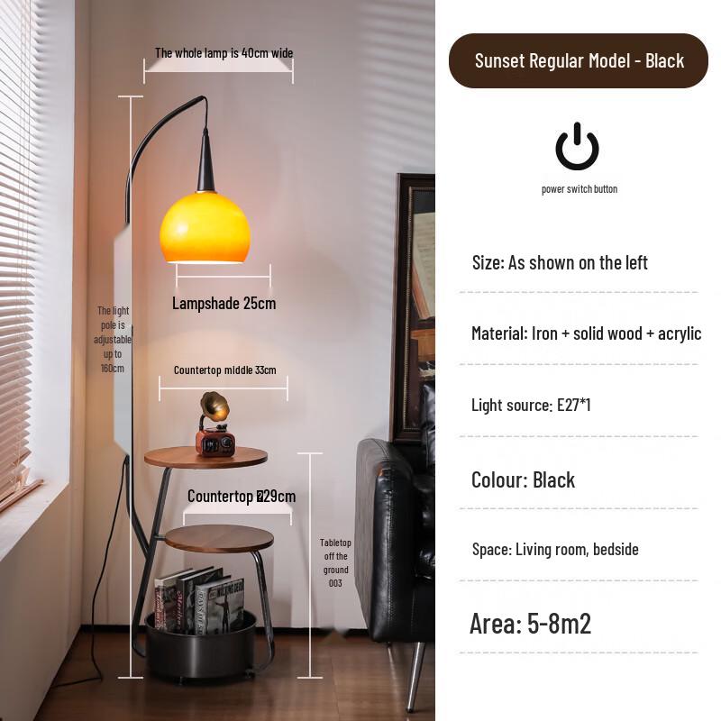 Oeny Sunset Black Acrylic Floor Lamp