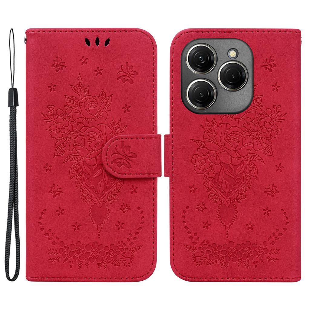 For TECNO Spark 20 Pro Case Flower Imprint Shockproof Leather Phone Cover