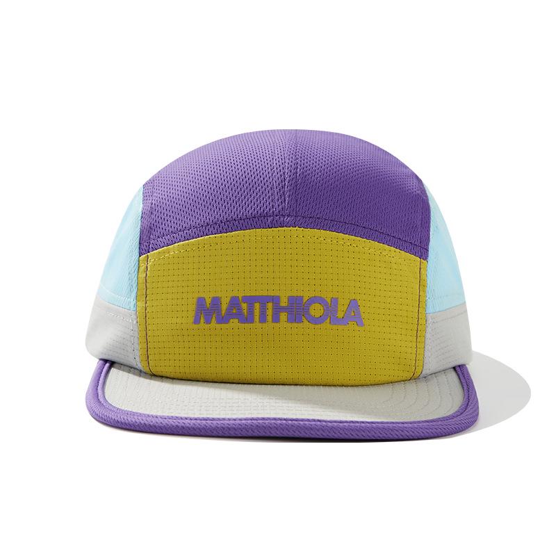 Quick-Dry Color Block 5-Panel Hat: Sun Protection for Camping, Running & More