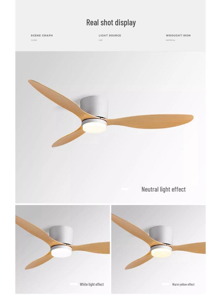 Nordic Silent Ceiling Fan Light for Home, Restaurant, and Commercial Use