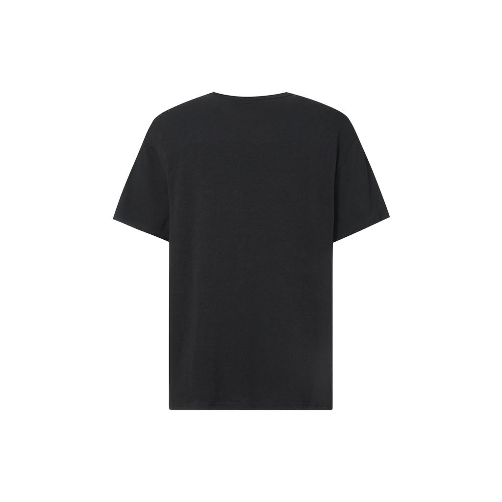 Calvin Klein Solid Color Round Neck Letter Print Fitted Short Sleeve T-Shirt Men tops Black NM2418E-UB1