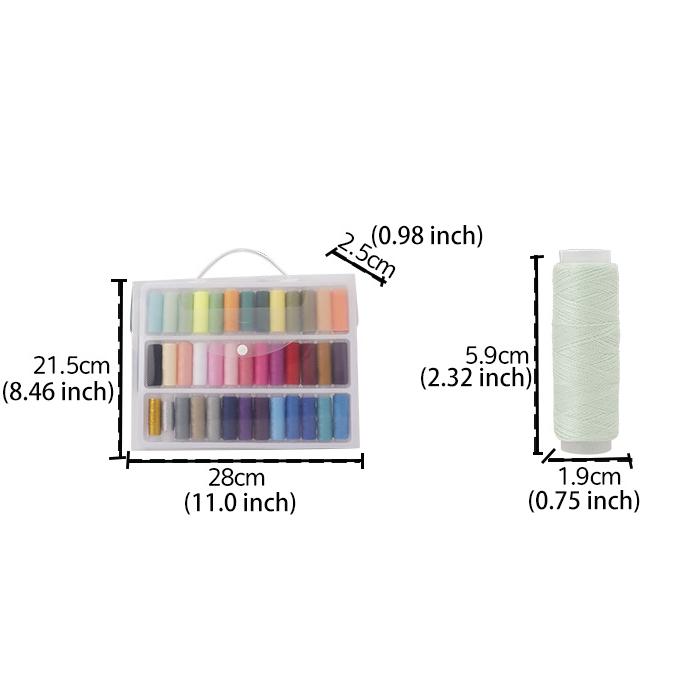 Box of 39 Colors Sewing Thread Handmade Small Spool Polyester 402 Thread 100m Small Spool Thread Set