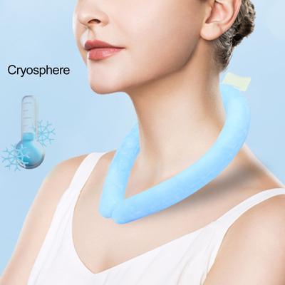 Summer Neck Cooling Tube Portable Ice Ring Neck Cooler Outdoor Sports Heatstroke Prevention Wearable Personal Neck Wrap Hands Free Cold Gel Ice Pack