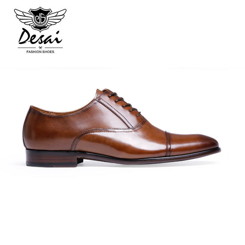 Men'S Shoes Business Dress British Shoes Leather Shoes Wear-Resistant Outsole Lace-Up Brand Shoes