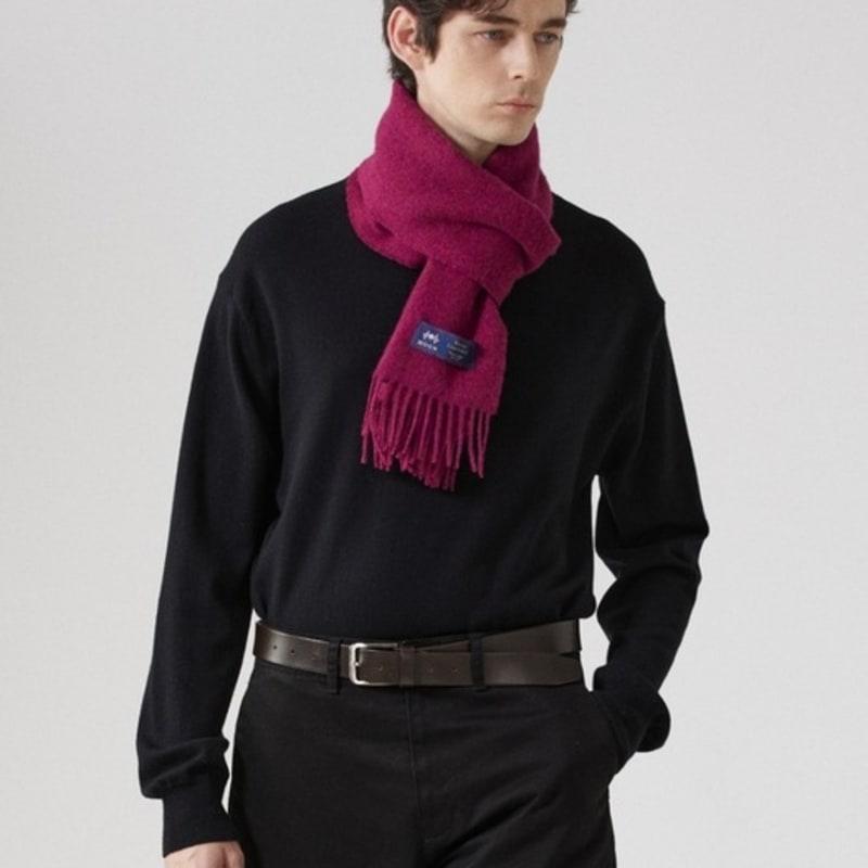 ABRAHAM MOON Merino Wool Muffler 25cm - Bright Pink