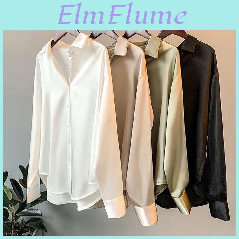 White Shirts Korean Women Loose Autumn Chic Long Sleeve Button Turn Down Collar Female Blouse Retro Elegant Ladies Tops