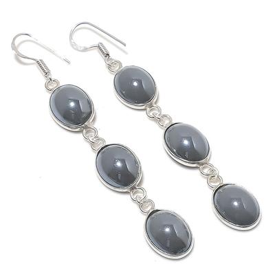 Brinco de presente em prata esterlina 925 com pedra preciosa de vidro dicorich natural 3,07" O5B32