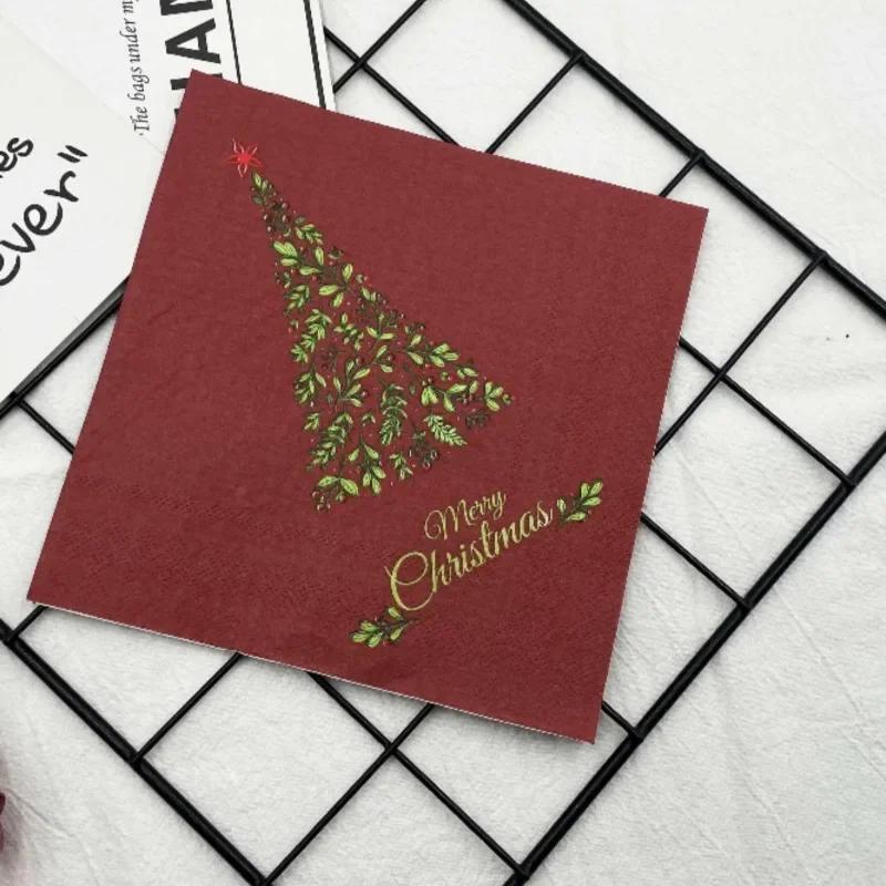 20pcs/Pac 33*33cm 2-Ply Disposable Party Napkin Christmas Pattern