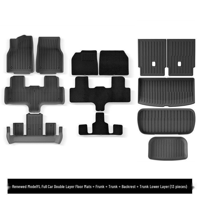 Tesla Model Y/6-Seater Full Coverage TPE Floor Mats for Interior Modification