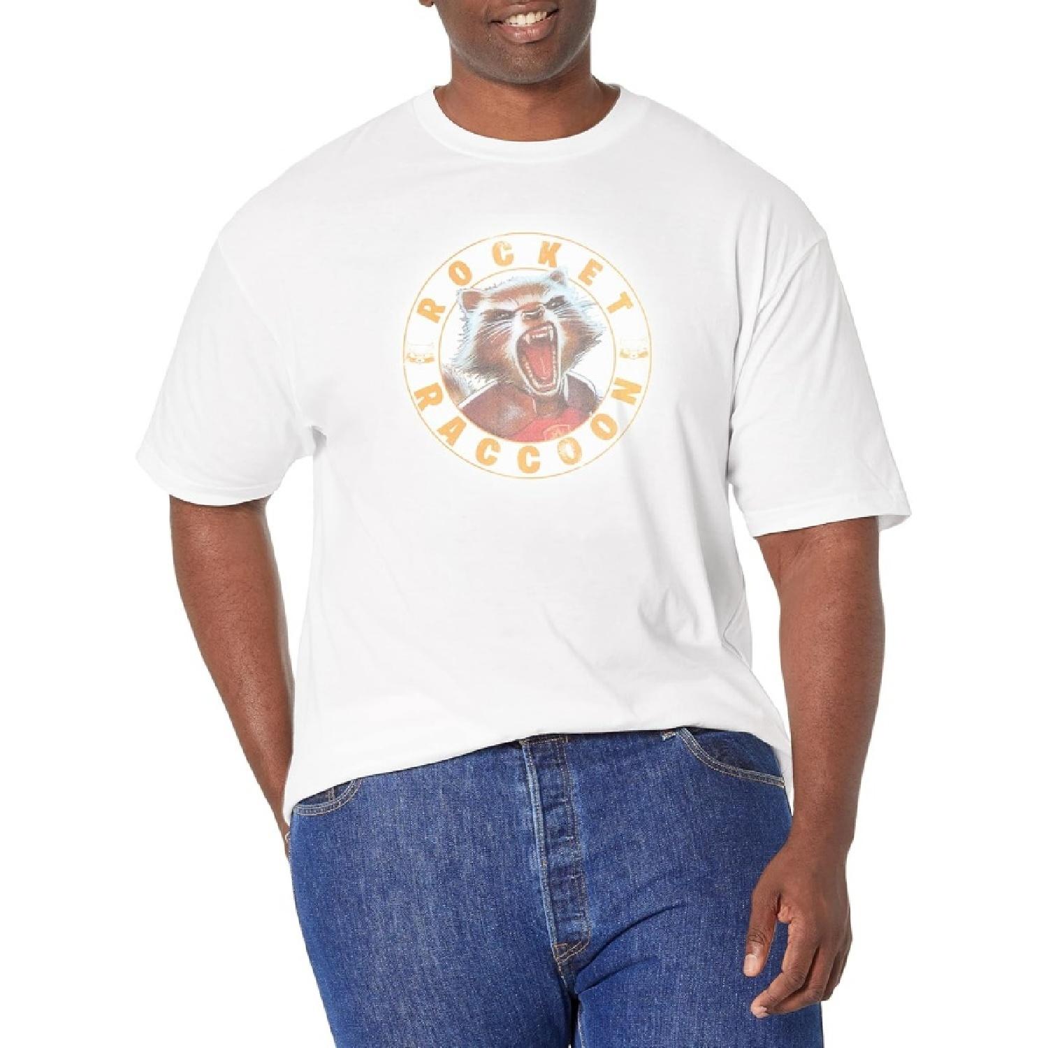 Marvel Big & Tall Classic Guardians of The Galaxy Raccoon Stamp Men s Tops Short Sleeve Tee Shirt S