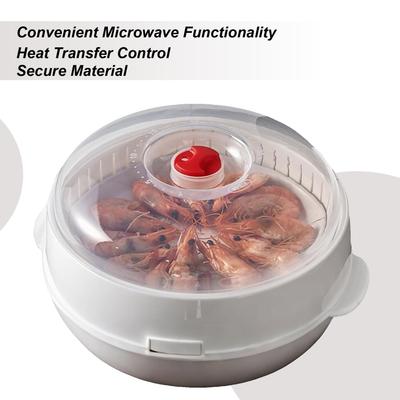 Microwave Steamer Food Steaming Cookware Microwave Steamer with Lid and Tray for Vegetable Rice Egg Dumpling Noodle Cooking