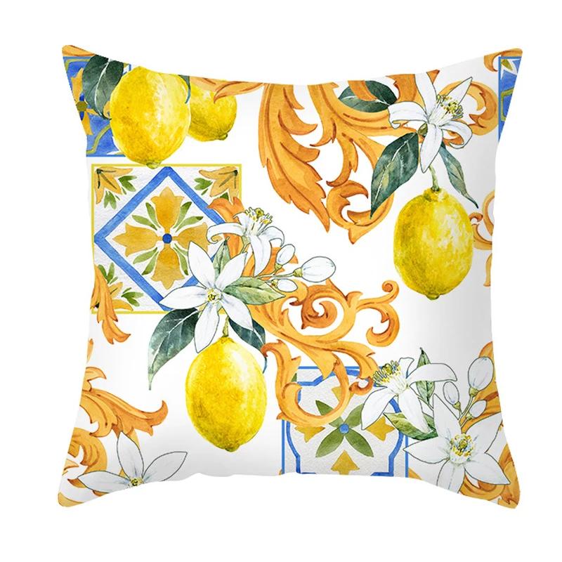 Summer Colourful Fruit Print Pillowcase Sofa Decorative Cushion Covers Plant Ststyle Pillowcases Decor Cushion Cover For Bedside