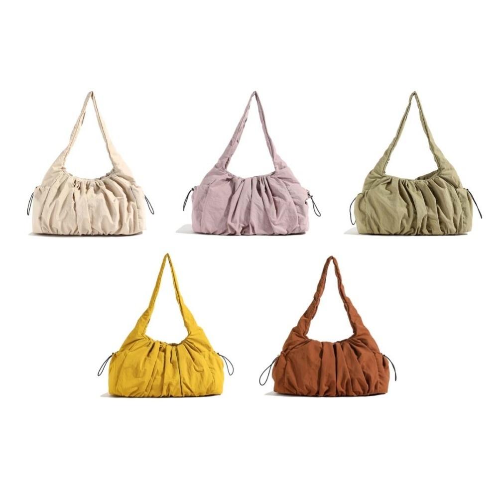 Casual Nylon Cloud Shoulder Bag Large Capacity Drawstring Cloud Tote Bag Portable Korean Ins Style Cloud Handbag Women