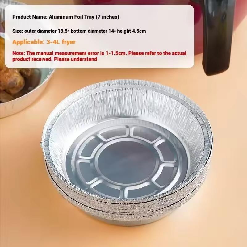 Disposable Circular Oil Proof Aluminum Foil Baking Tray Air Fryer Paper Non Stick Steaming Basket Kitchen Tool Barbecue Drip Pan
