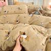 Winter Thickened Milk Fleece Bed Four-piece Set New Coral Fleece Flannel Single Quilt Cover Bed Sheet Three-piece Set Bedding