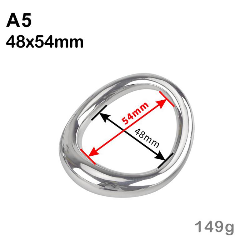 Stainless Steel Curved Locking Ring Heavy Duty Penis Bondage Cock Ring Metal Scrotum Stretcher Male Delayed Ejaculation Sex Toys
