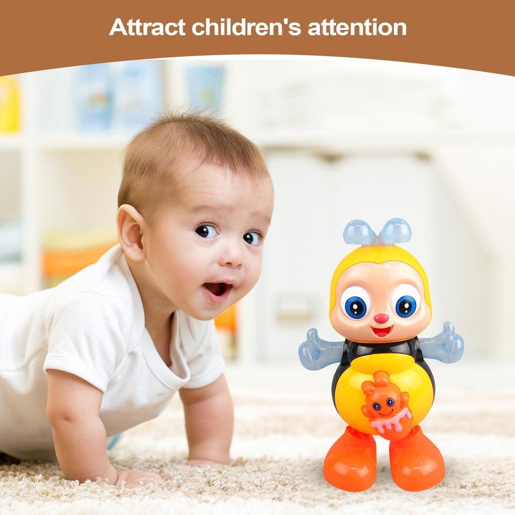 Baby Bee Toy Musical Interactive Toy Sensory Fun Developmental Cartoon Toy Kids Gifts Electric with Lights Dancing Robo