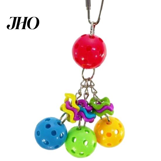 Colorful Ball Parrot Bird Parakeet Bite Climbing Play Hanging Toy Pet Cage Decor