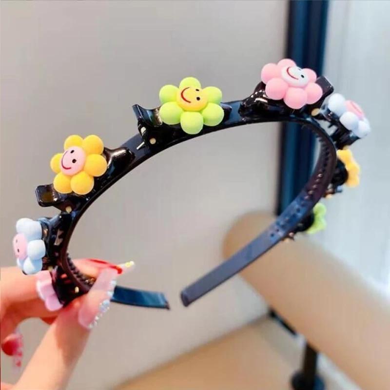 Cartoon Children's Braided Hairband Korean Style Sweet Headband for Kid Fashion Girl Hair Accessories