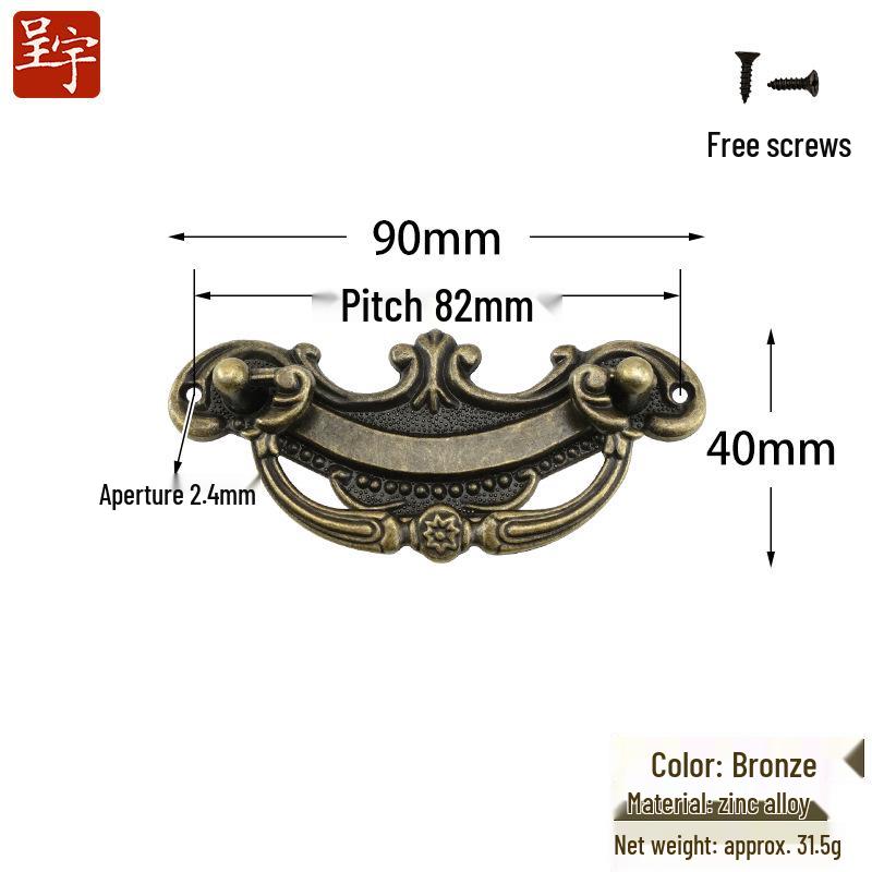 European Style Zinc Alloy Retro Drawer Pulls and Cabinet Handles