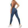 Europäischer & Amerikanischer V-Ausschnitt Rückenfreier Yoga Jumpsuit - Enganliegende Sport- & Fitnessbekleidung für Damen