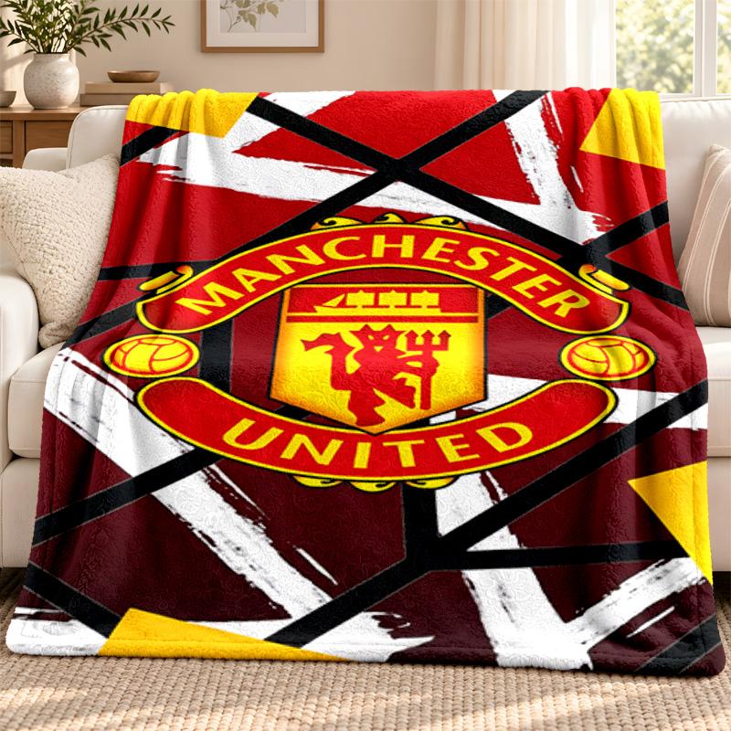 FC Manchester Decke Flanelldecke Weiche Gemütliche Plüschdecke für Sofa Bett Leichte Heimdekoration Outdoor Camping