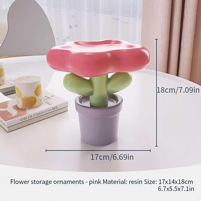 

Шикарная фигурка цветка из желтой или розовой смолы с геометрическим узором для хранения, классический стиль, лакированная отделка, идеально подходит для Хэллоуина, Пасхи, Дня благодарения