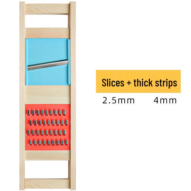 Doppelter Kartoffelschneider mit Handschutz: Reibe aus Massivholz zum groben und feinen Reiben, für Julienne-Scheiben und für den Haushaltsküchengebrauch.