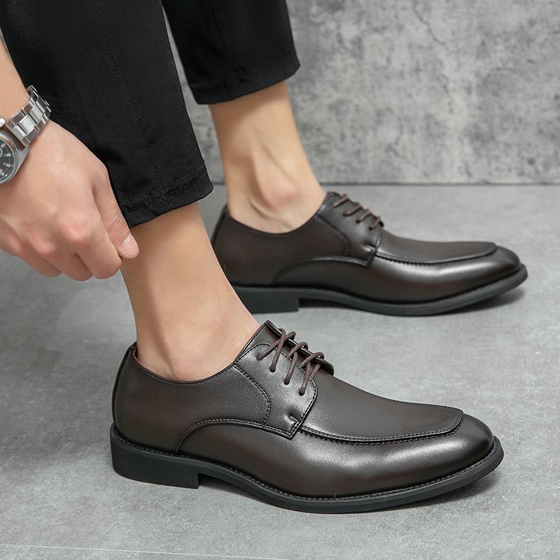 Fashion 2024 New Men Dress Shoes Men Formal Shoes Leather Pointed Toe Fashion Groom Wedding Shoes Men Oxford Shoes Dress Plus Size 38-48