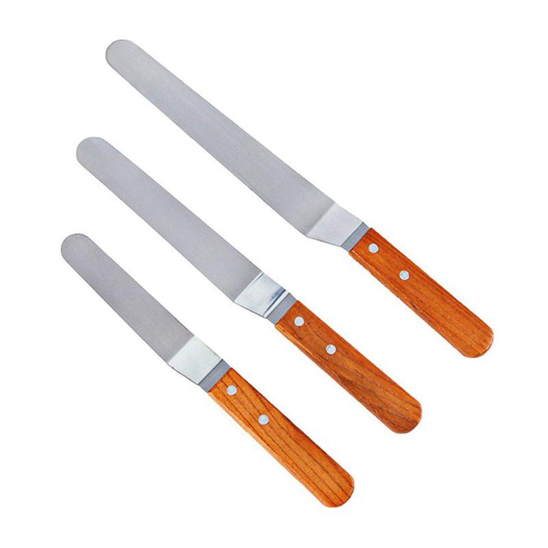6/8/10 Inch Stainless Steel Butter Cake Cream Knife Spatula Wooden Handle Kitchen Tools 6/8/10 Inch