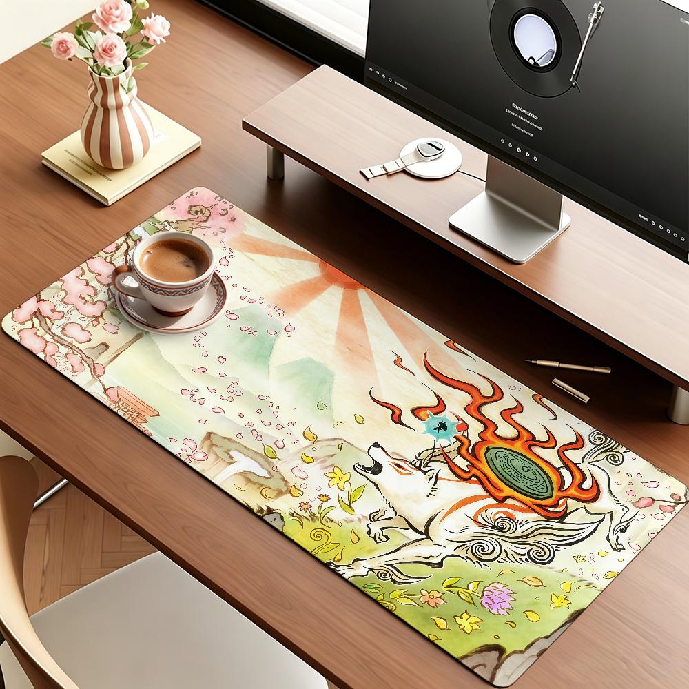 Game O-Okami Mouse Pad Anti Slip Rubber Edge Locked Thickened Laptop Gaming Desk Mat
