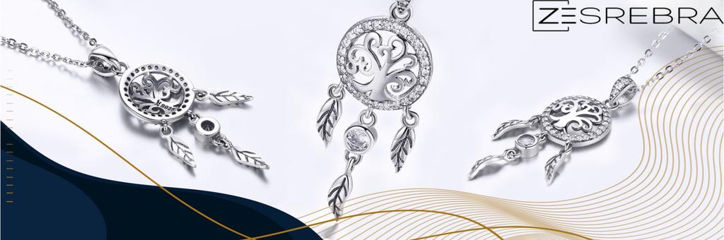 Chain Pr 925 With Dream Catcher Pendant Zircons Tree