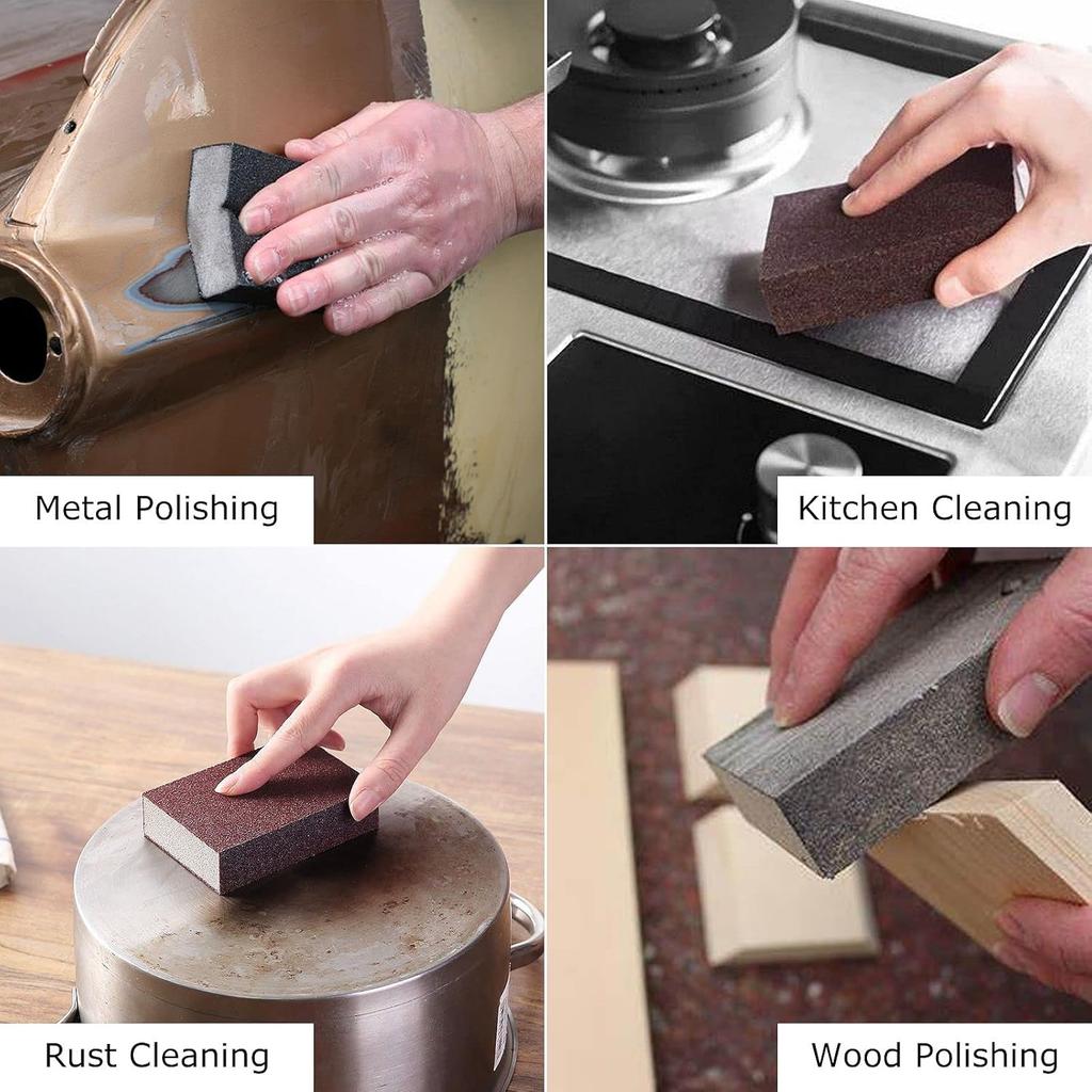 20 Pcs Sanding Sponge, 120 Grit Reusable Sanding Blocks for Wood & Metal Polishing and Kitchenware Cleaning