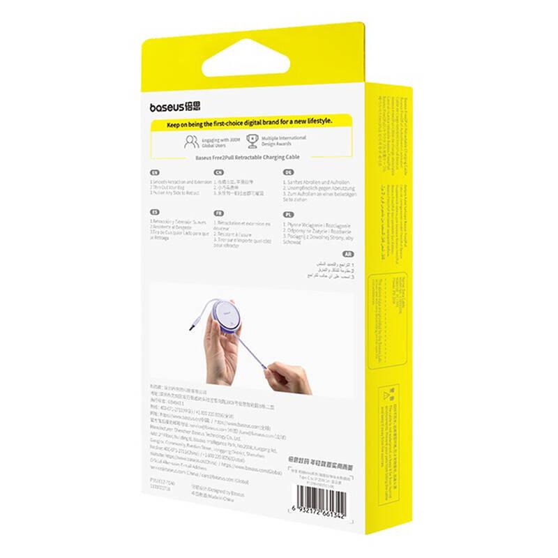 Kabel USB Baseus Free2Pull USB-C na IP 20W 1M (Fialová)