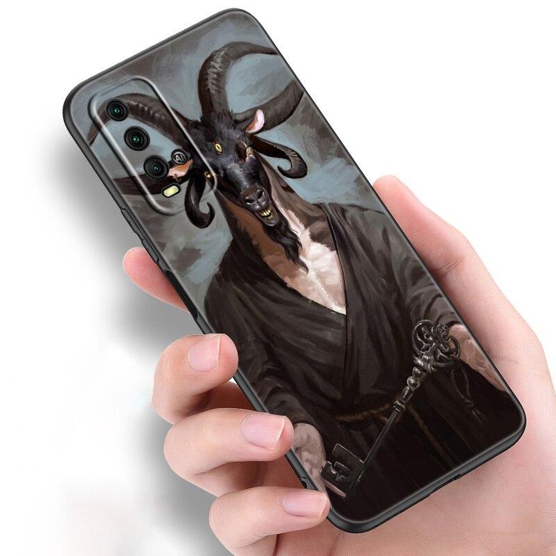 Pentagramm 666 Dämonische Satanic Silikon Telefon Fall Für Xiaomi Redmi Hinweis 11 10 9 8 Pro 11T 10T 10S 9S 8T 9 9A 9C 9T Schwarze Abdeckung