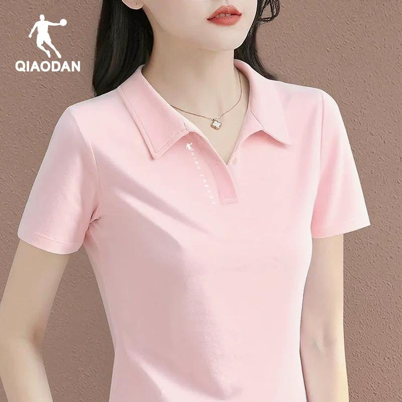 Jordan Short-Sleeved Women's 2026 Summer New Style Lapel Polo Shirt Purple Age-Reducing Women's Breathable Sports T-Shirt Half-Sleeved