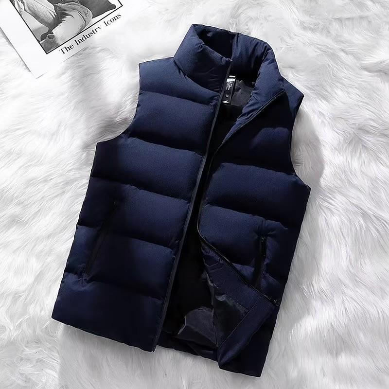 Men's Large Size Thick Warm Cotton Vest for Autumn and Winter