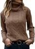 2026 Autumn/Winter Retro High Neck Solid Color Knit Sweater for Women