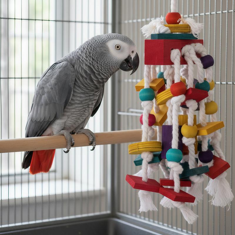 Multicolored Natural Wooden Blocks Chewing Toys Natural Wood Bird Toys for Medium and Large-Sized Macaws African Greys