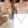 Trendy Heart-shaped Double-layer Pearl Necklace For Women 2022 New Design Minimalist And Versatile Accessory Alloy)