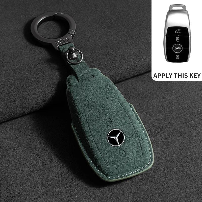 3D FUR Car Key Case Protection For Mercedes Benz E C G M R S Class W204 W212 W176 GLC CLA GLA AMG 2024 Car Key Case Cover Shell DC6
